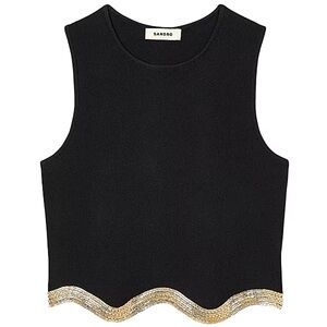 Sandro Black Top with Chain accent